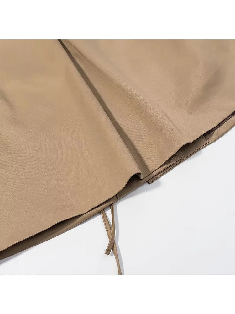 HH Woman Elegant Turn-down Collar Long Sleeves Winter Bow Lace-up Decoration Jackets Female Casual Pocket Solid Short Coat