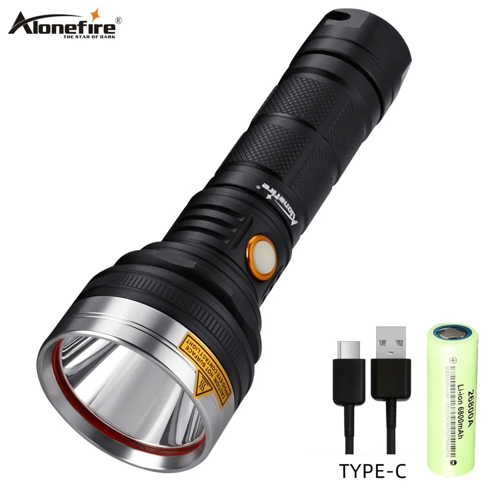 Alonefire X28 Rechargeable Torch Lighter SST40 2300lm TYPE-C Led Flashlight By 26800 Battery for Hiking,Camping,Patrol