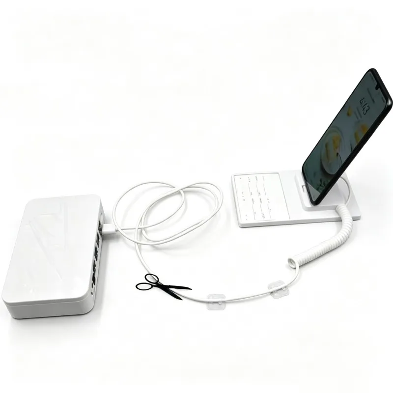 

8 10 Ports Mobile Phone Security Alarm Host Display Holder Chargeable Smartphone Anti-Theft Alarm With Price Tag Stand