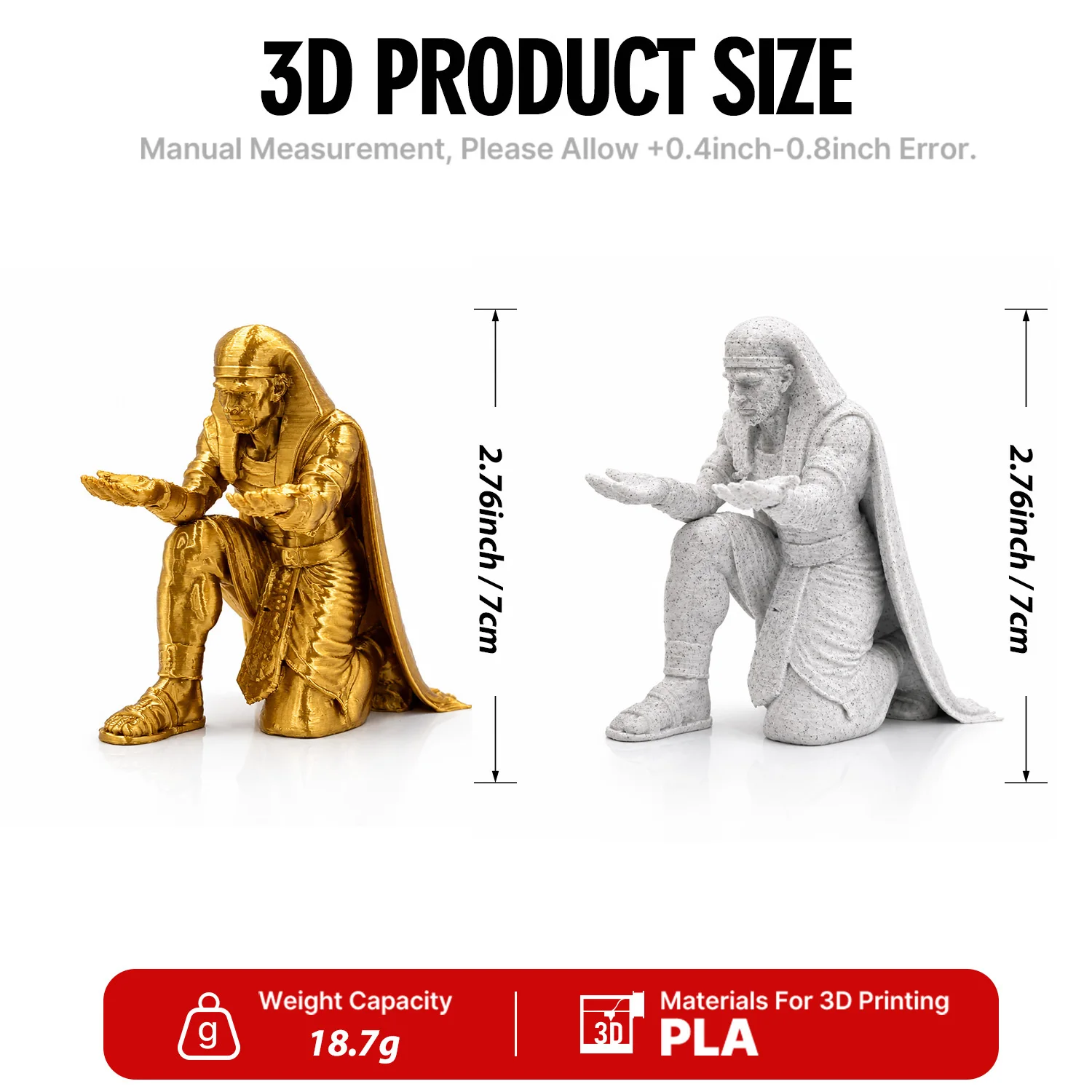 3D Printed Kneeling Pen Holder Ornament Desk Decor with Pharaoh Figure Retro Suitable for Office Study Decoration Halloween Gift