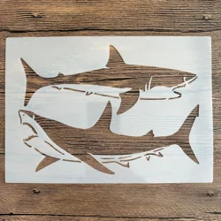 A4 29 *21cm Animal shark DIY Stencils Wall Painting Scrapbook Coloring Embossing Album Decorative Paper Card Template,wall