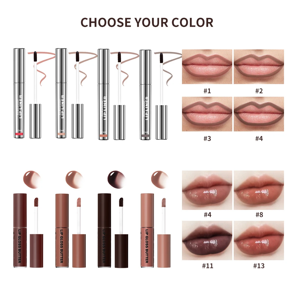 بطانة شفاه وزبدة عالية الصبغة ، كوب غير لاصق ، ملمع شفاه ، وشم ، غير لامع ، يدوم ، وصمة عار ، مقاوم للماء #4