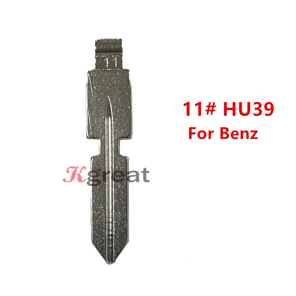 10pcs 11# HU39 Metal Uncut Blank Car Key Blade for Mercedes Benz W168 W124 W202 W210 W211 W203 Keydiy Xhorse Remote Key Blade