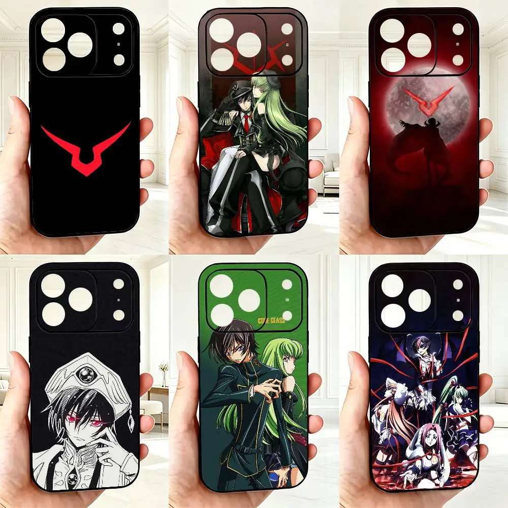 

Anime C-Code Geass Phone Case For iPhone 17,16,15,14,13,12,11 Plus,Pro Max,XS,Soft Silicone Black Cover