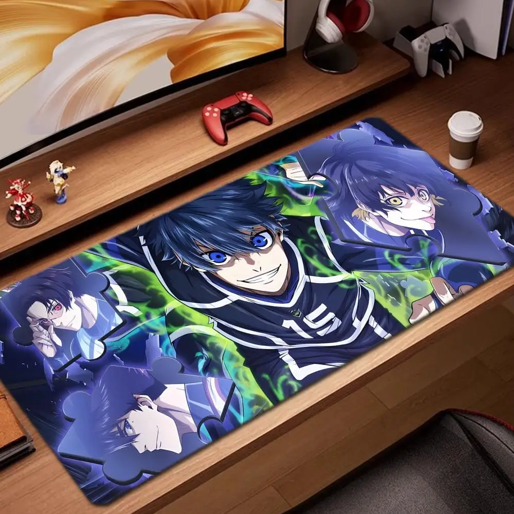 

anime blue lock Mouse Pad Game Accessories keyboard pad XXL large locking edge 900X400 mm table mat Gaming mousepad