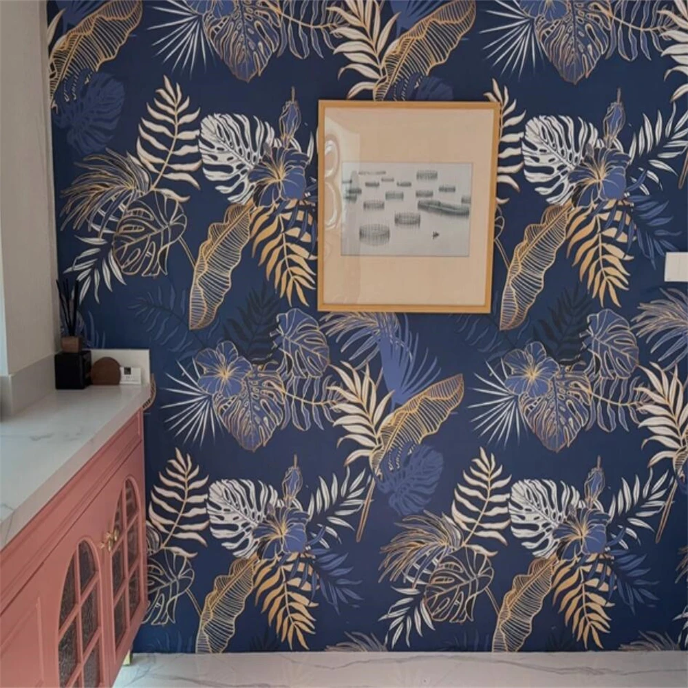 

Современные роскошные обои с тропическими растениями Пномпеня для гостиной, фон для дивана и телевизора, юго-восточноазиатские 3D-обои для декора стен