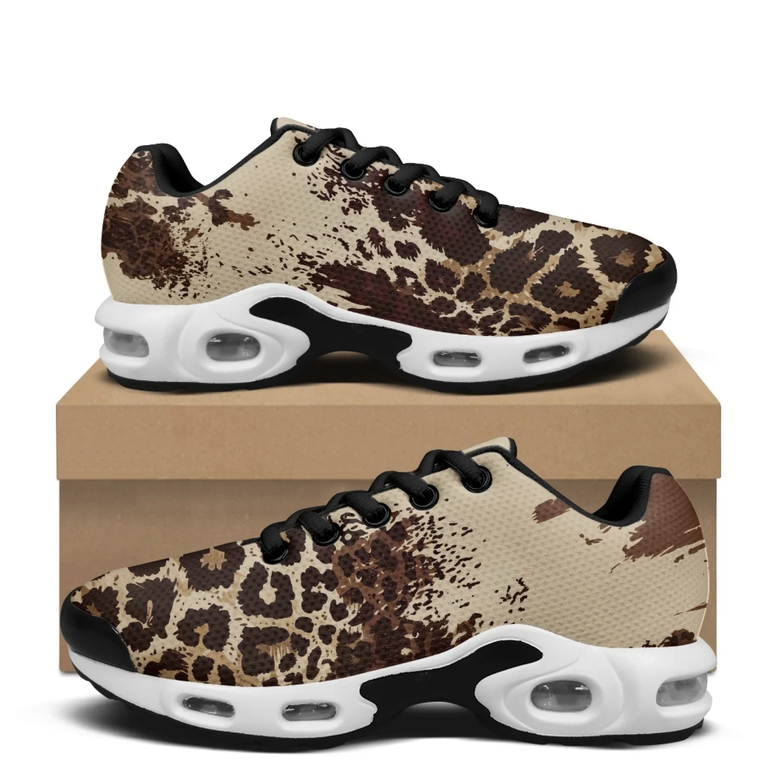 PENSTROLL Leopard Spot Texture Soft Sole Walking Shoes Mesh Tennis Fashion Sneakers Comfort Tennis Sneakers for Work