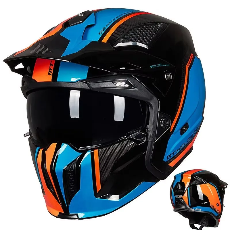Airo Cool MT Modular Full Face Motorcycle Helmet DOT ECE Approved Street Fighter Design with Personalities ABS Material