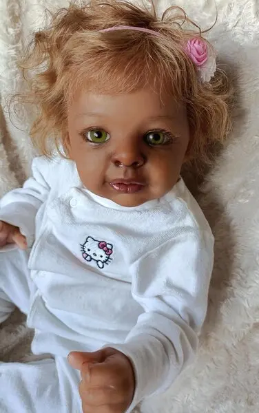 FBBD Custom Made By ShanShan 23inch Reborn Baby Jaylan With Hand-Rooted Hair Already Finished Doll Dark Skin