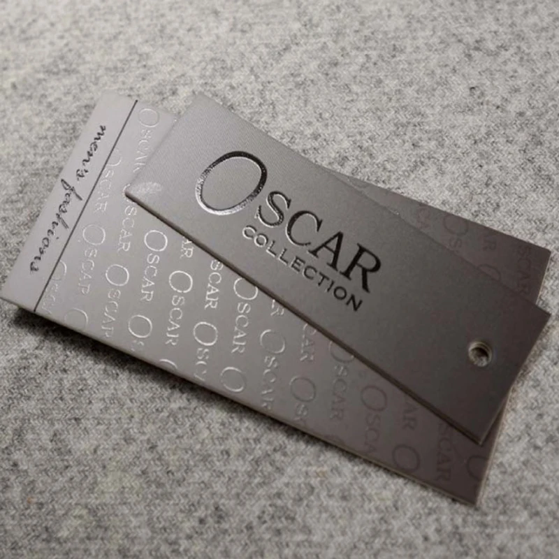 

Come to the picture custom paper tag clothing paper hot stamping tag UV custom price customer service 700g high-end hang tag