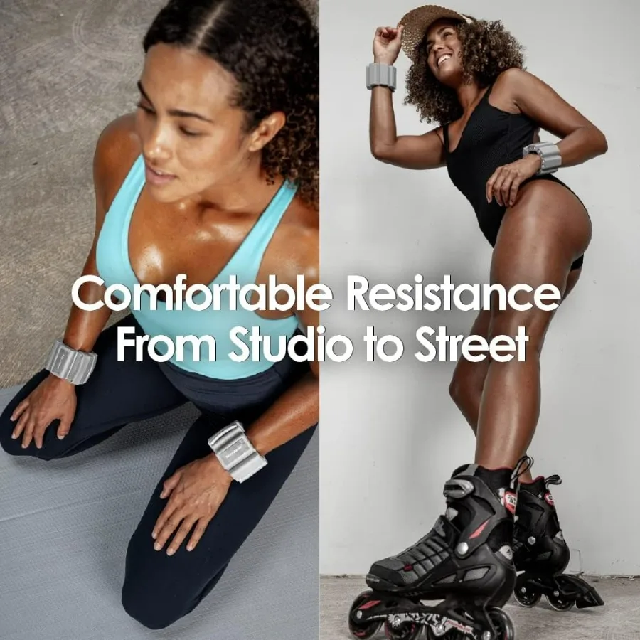 مجموعة أوزان معصم ToneyBands قابلة للتعديل سعة 1 رطل مكونة من 2 أوتاد مرجحة قابلة للإزالة لتدريبات اللياقة البدنية المحسنة مثالية لـ Zumba Da #2