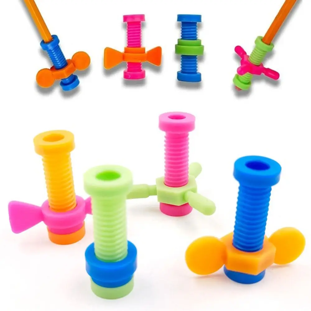 4pcs/set ABS Rotating Screw Anxiety Relief Colorful Sensory Rotating Screw Random Color Focus Tool Stress Relief Fidget