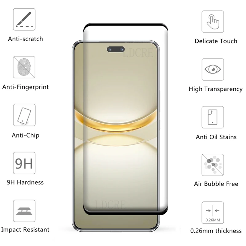 Protector de pantalla curvada para móvil, cristal templado 4 en 1 para Huawei Nova 12