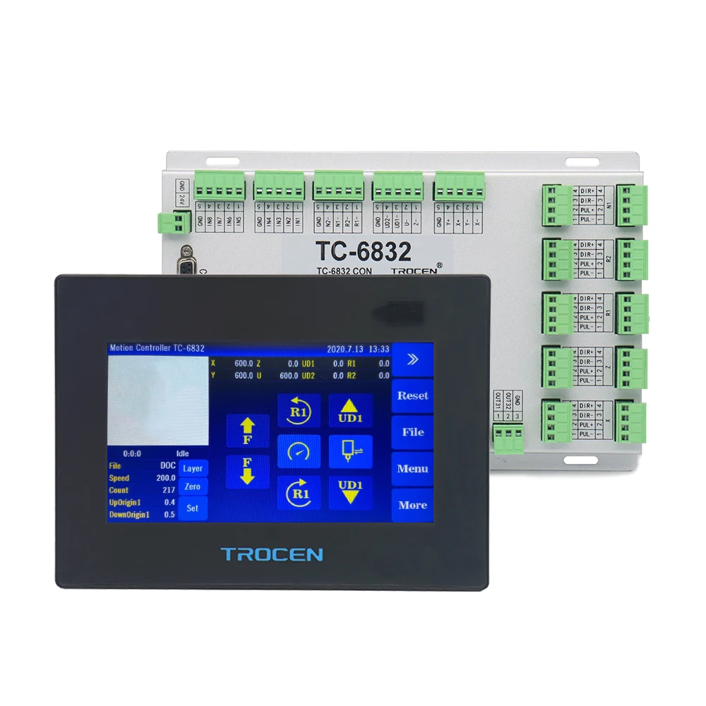 

WaveTopSign Trocen Vibrating Knife Cutting Motion Controller TC-6832 Easy To Operate 7inch Touch Screen for CNC Vibrating Knife