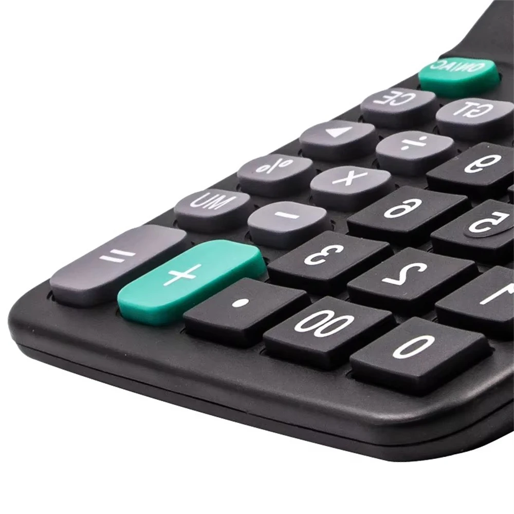 12-Digit Large LCD Display Calculator Standard Function Calculator with Solar & Battery Dual Power for Home Basic Desktop Office