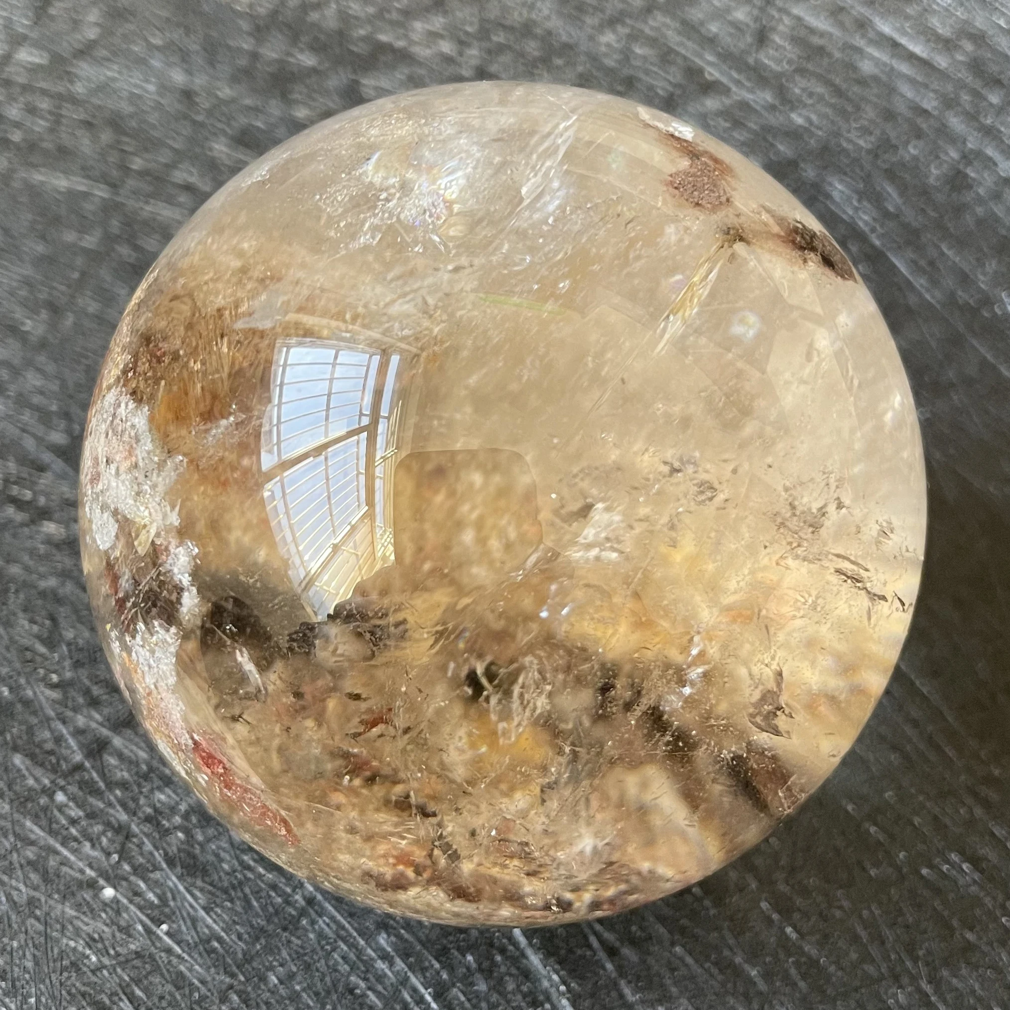 Boule de Clip Naturel de 453g, Sphère Fantôme Verte, Décoration de Roche Tourmaline, Quartz Rugueux Poli, Pierre de Guérison A23