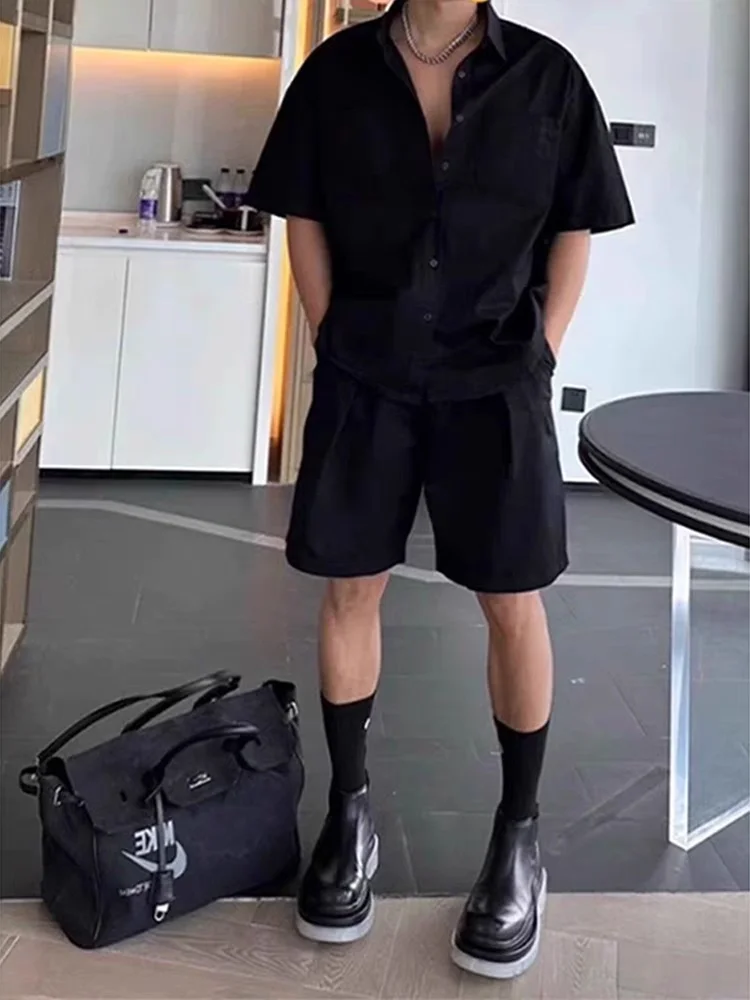 

Легкий льняной комплект ort Sve irt, мужской летний повседневный комплект свободной одежды, молодежный комплект Faion, брюки