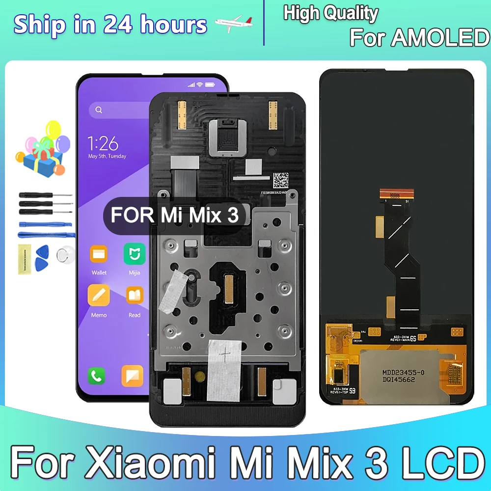 AMOLED 6.39'' For Xiaomi Mi Mix 3 Lcd Display Touch Screen Digitizer Assembly For Mi Mix 3 Display With Frame Department