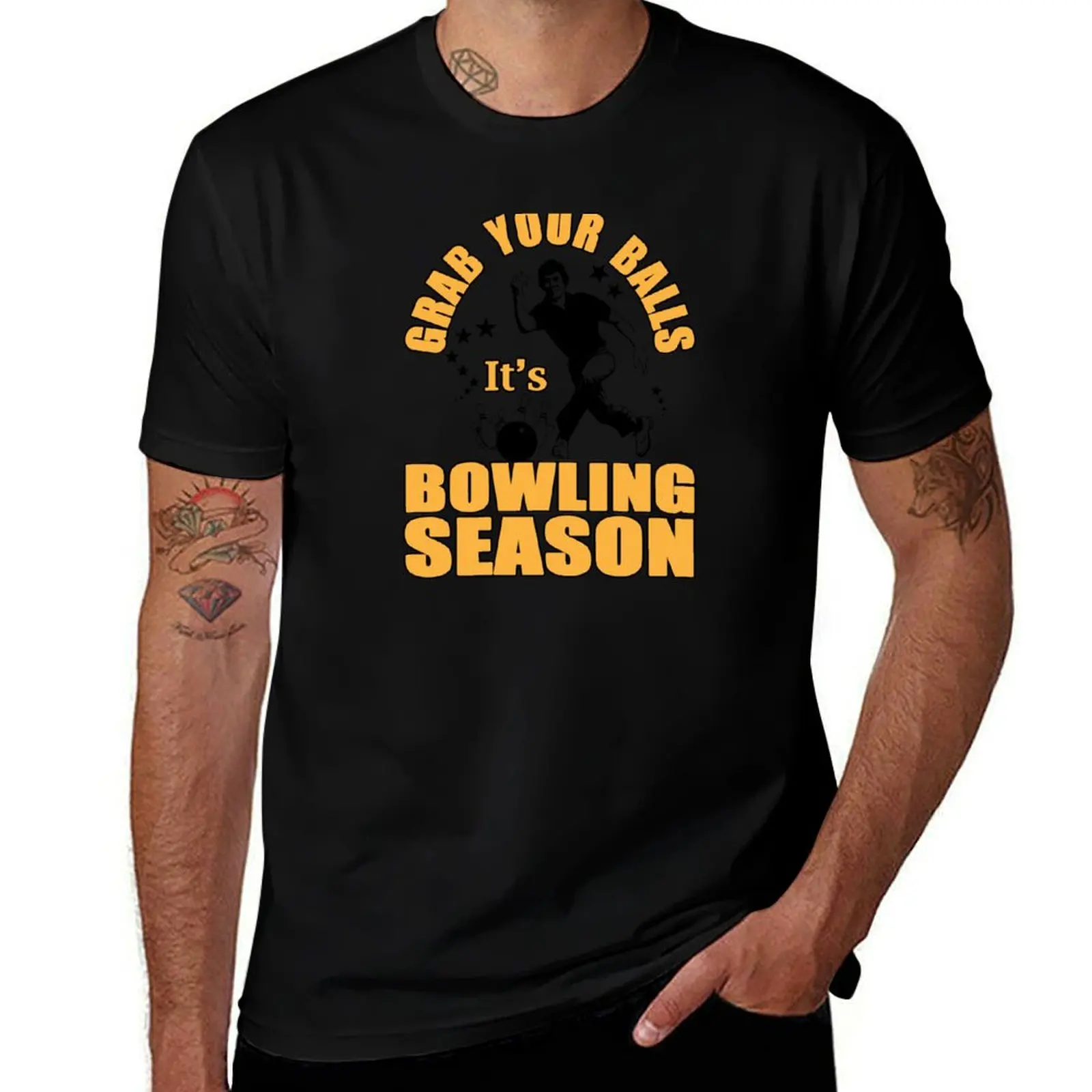 Grab Your Balls It's Bowling Season - Funny Bowling Gift T-Shirt man t shirts graphic T-Shirt