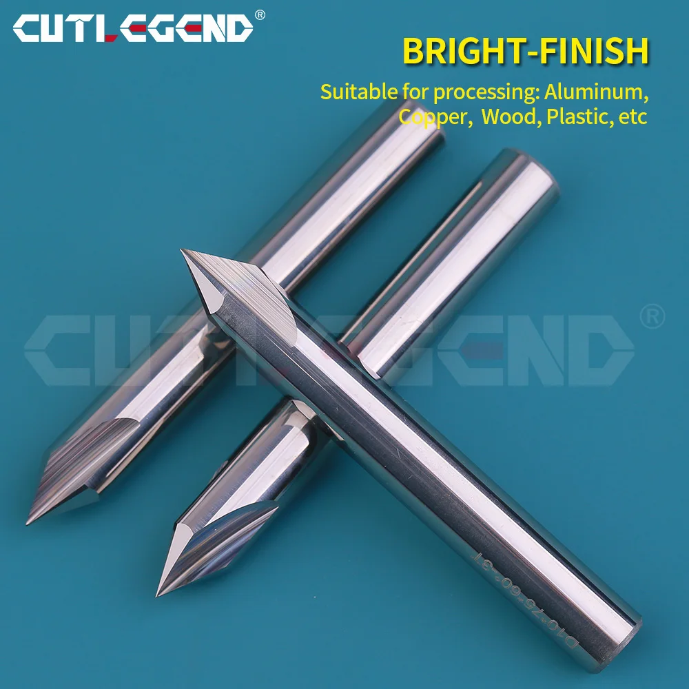 CUTLEGEND  60 Degree Chamfer Milling Cutter Carbide 3 4 5 6 8 10 12 16mm diameter Chamfering Mill Deburring Edges V Grove Router