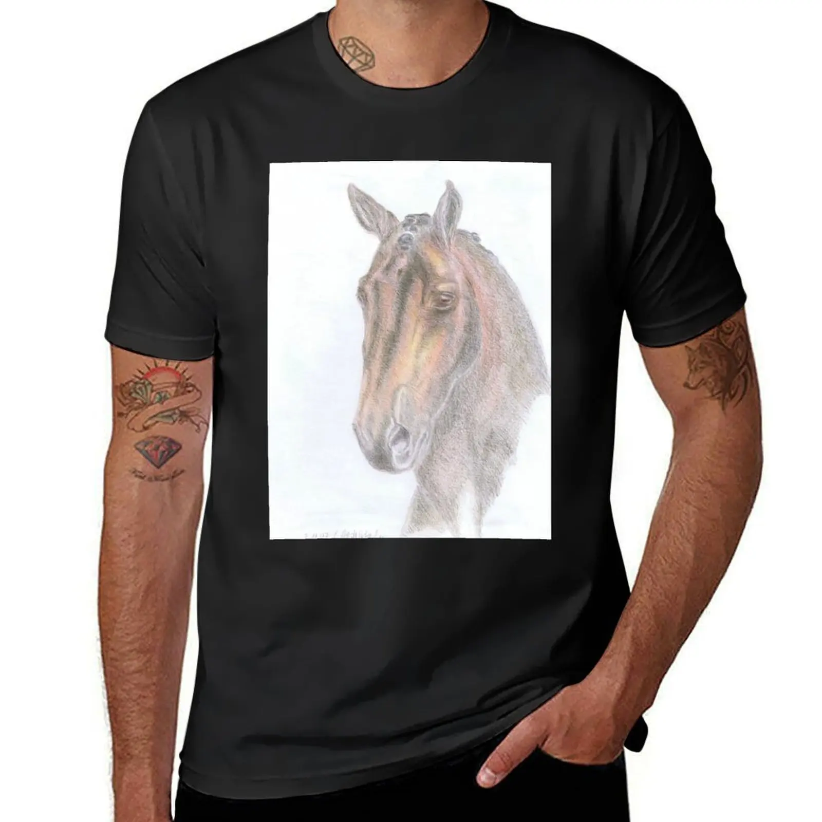 

Dressage horse portrait from the side T-Shirt graphics plain t shirt men