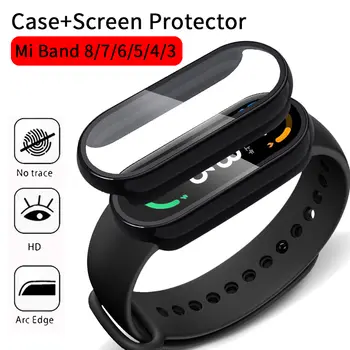 Ochranné pouzdro 2 v 1 pro Xiaomi Mi Band 10 9 8 7 6 5 4 3 + fólie s plným krytem pro Mi Band 6 7 Band 5 6 nejlepší prodej LCD displej náramku Mi Band 3 - №3