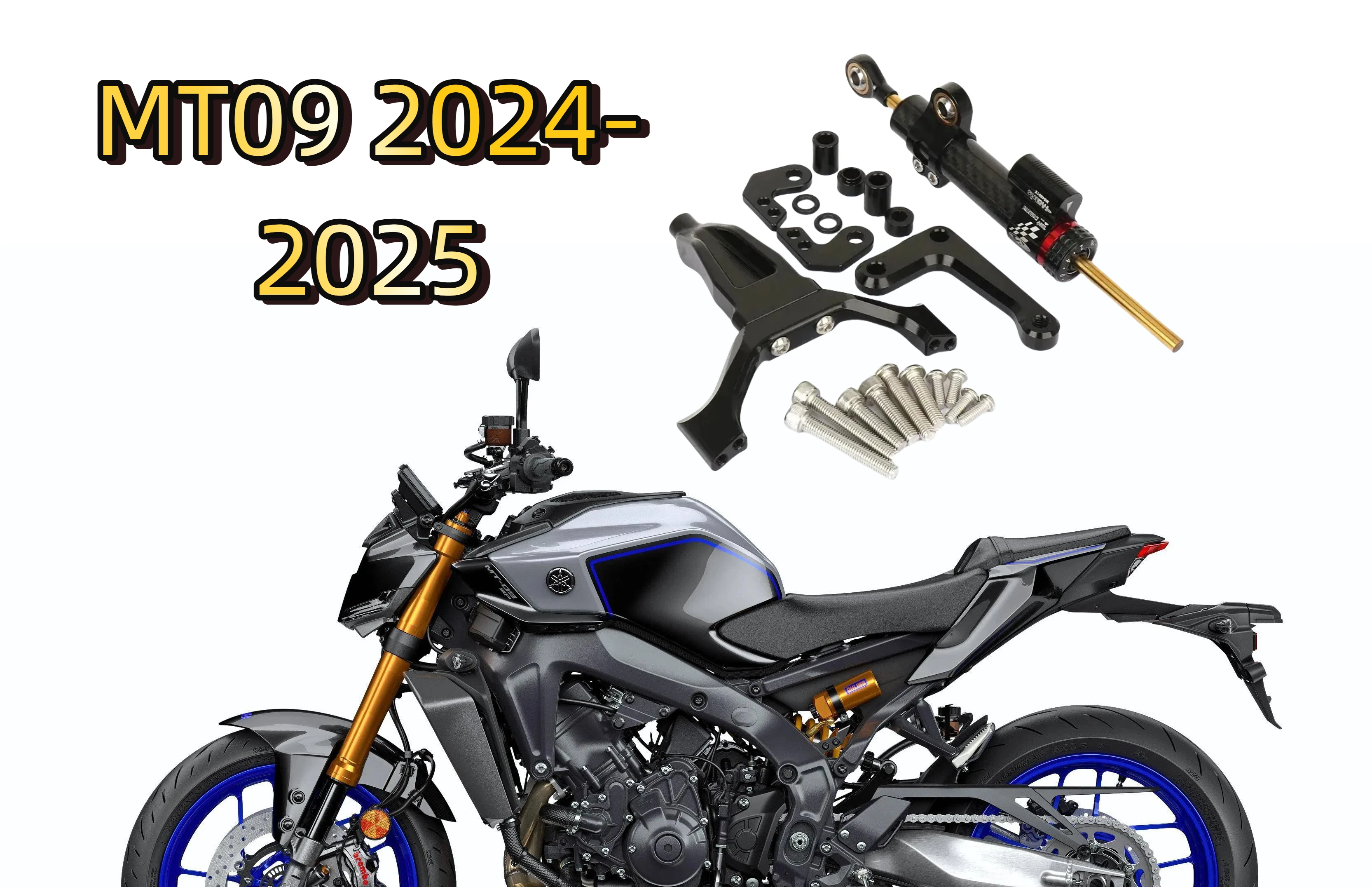 

New Speed Wobble Safety Accessories For YAMAHA MT-09 MT09 2024 2025 Motorcycle Steering Damper Bracket Stabilizer Support