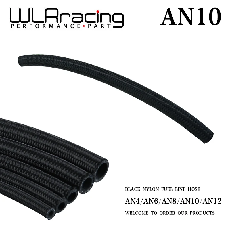 WLR RACING - 10 AN Pro's Lite Black Black  Braided Fuel Oil Line 350 PSI 0.3M WLR7314-1