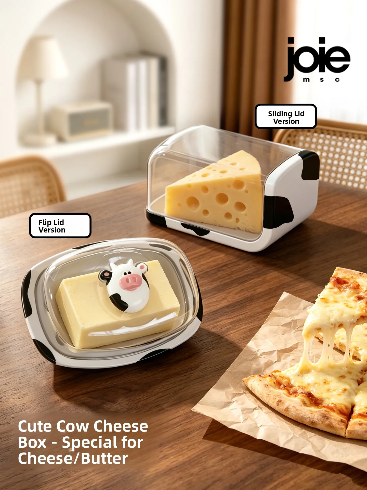 Caja de nento de mantequilla estilo europeo de dibujos animados Joie, cortador de queso, contenedor especializado pa...
