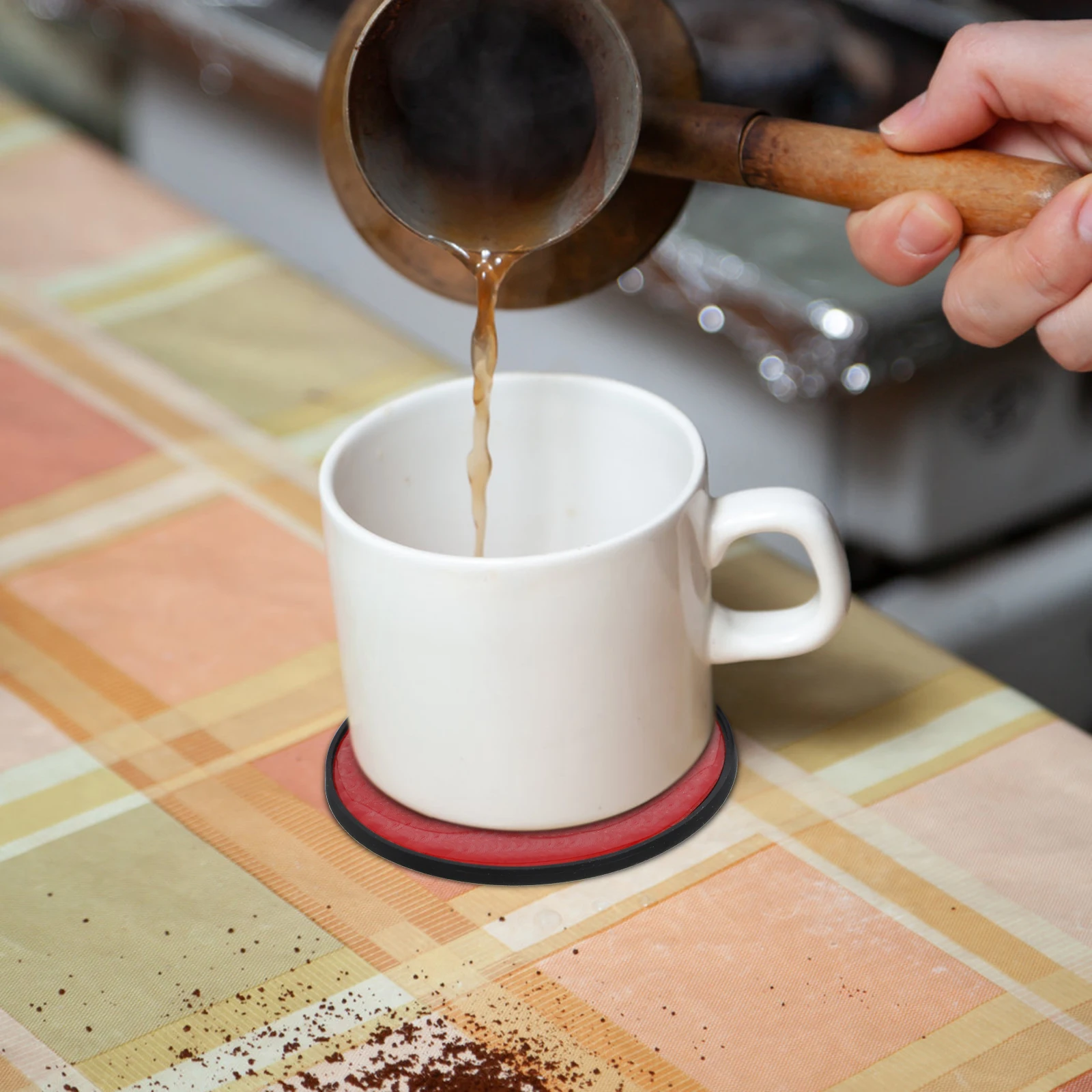 

Car Round Skid Heat Resistant Cup Mats Drinking Cup Coaster Pad Drinks Coaster for Drink Holder Decorative Mat