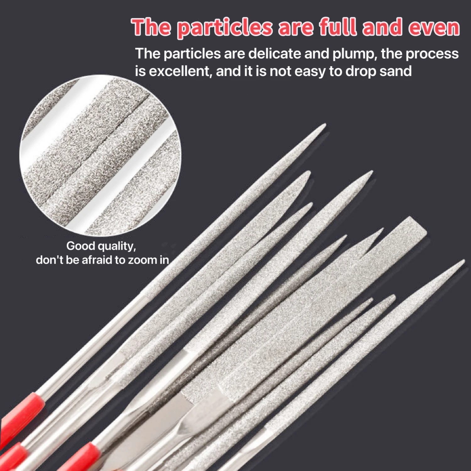 10pcs Diamond Mini Needle File Set - 140mm/5.5inch - Perfect for Ceramic Crafts, Woodworking, Jewelry Polishing, and Carving - S