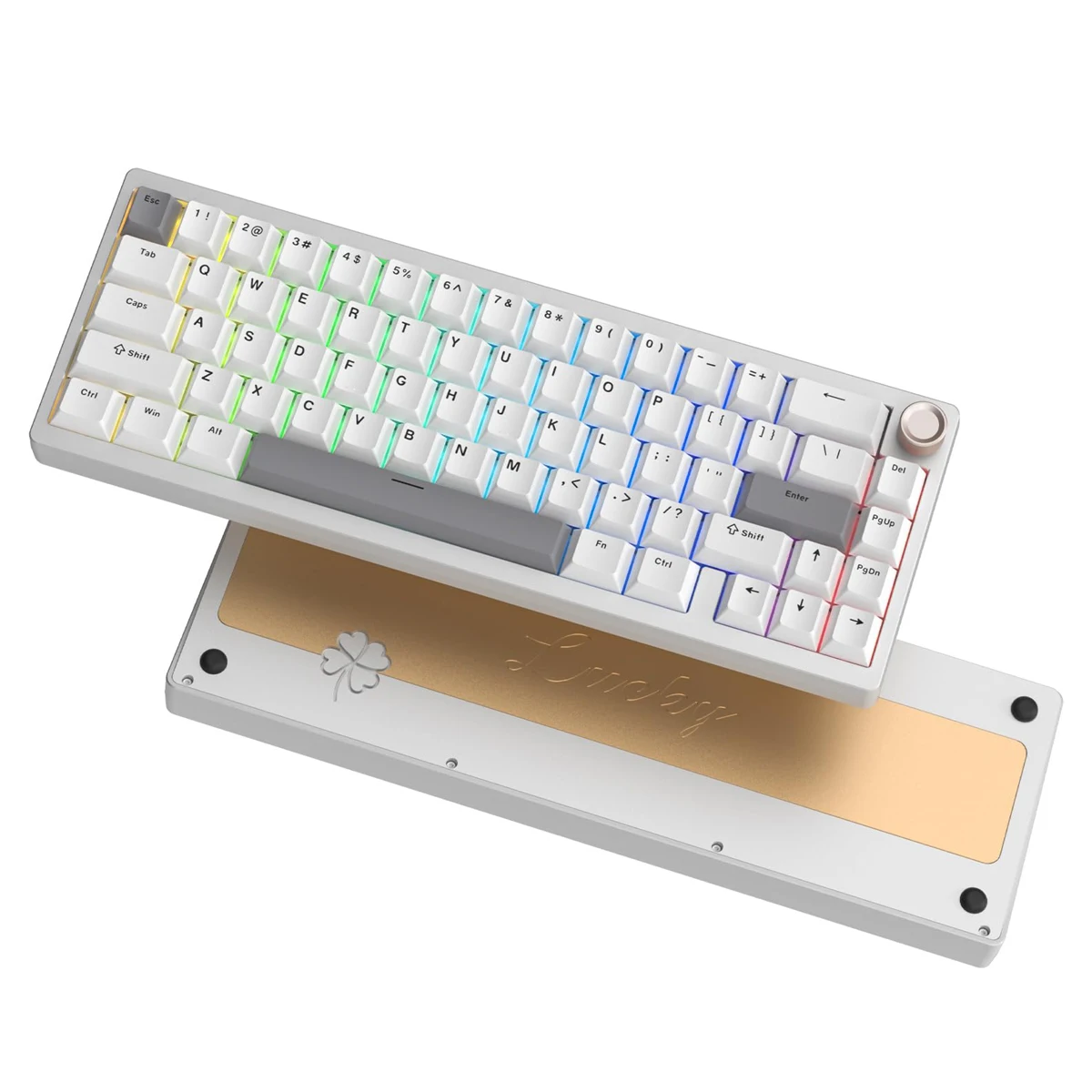 teclado mecanico de aluminio tri mode rgb backlit gaming keyboard para mac win sk65 retro silver branco hot swap personalizado 01