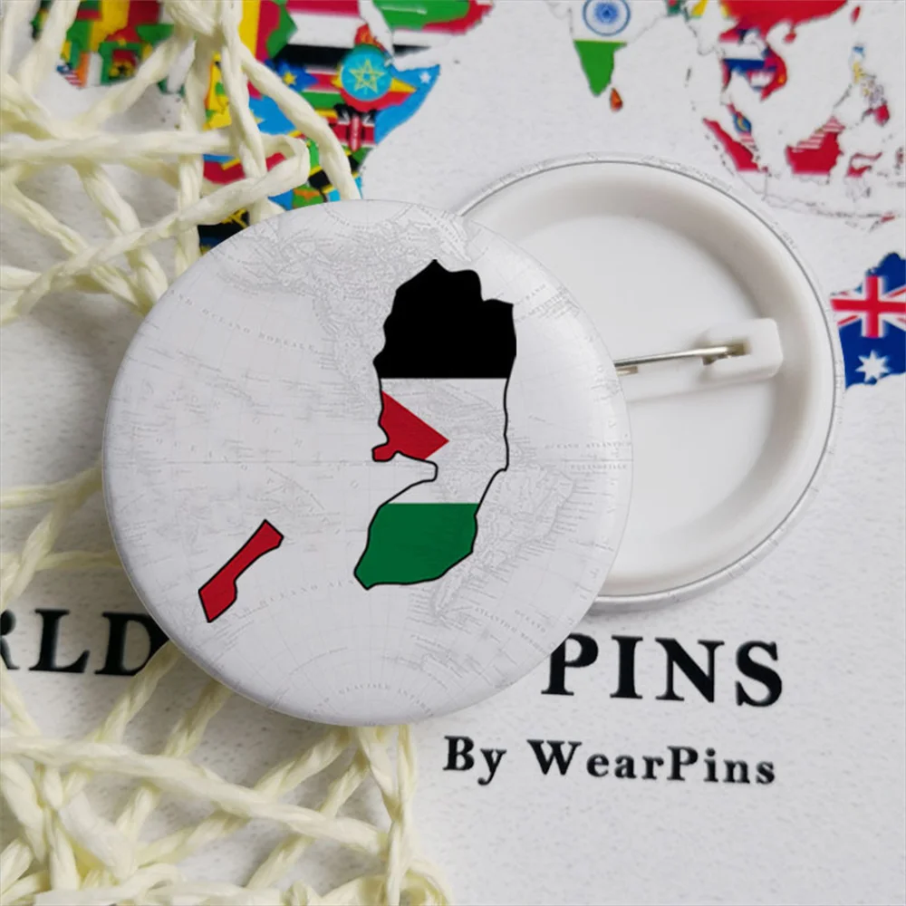 Palestina bandiera Pin palestina mappa arcobaleno banda stagnata distintivo palestina Pin abbigliamento cappello borsa accessori decorazione della