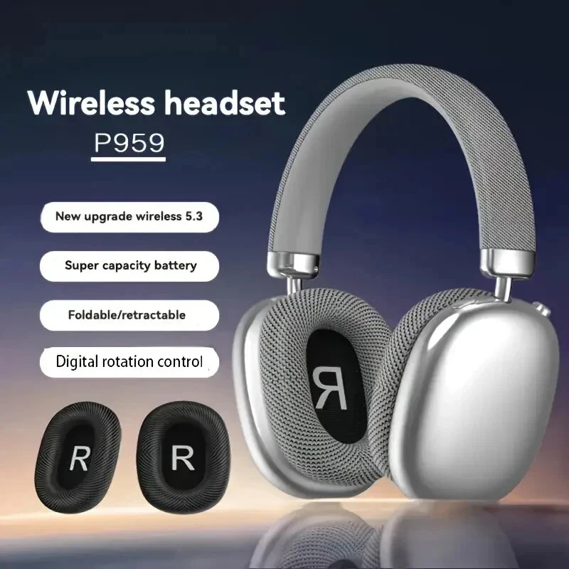 P959 Wireless for Bluetooth Over-Ear Headphone Gaming Headset with Noise Cancelling Feature TWS Earphones & Headphones