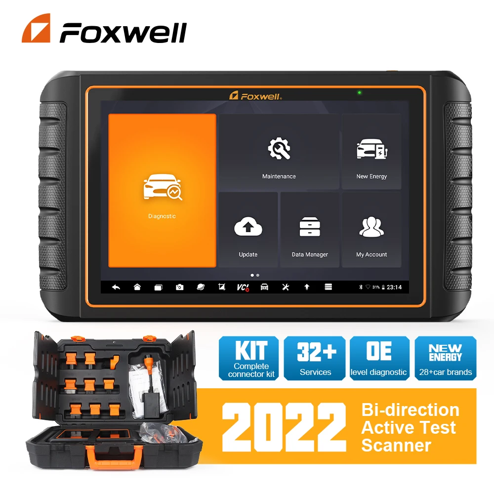 

FOXWELL GT75 OBD2 Auto Diagnostic Tool All System Bi-directional ECU Coding A/F 32 Resets Professional OBD2 Automotive Scanner