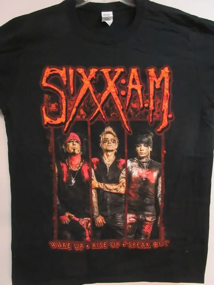 تي شيرت موسيقى رجالي SIXX AM رسمي Merch ، فرقة جولة NIKKI SIXX Music