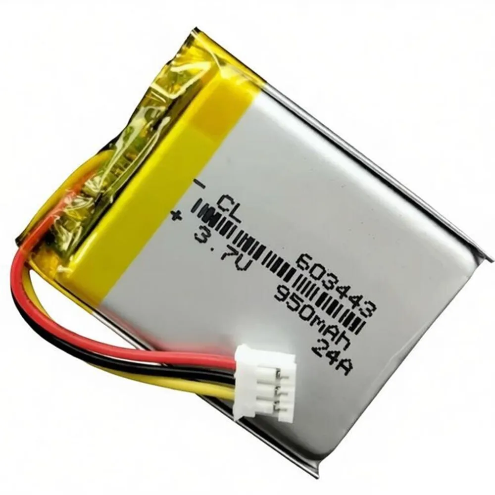 1-10PCS 3.7V 950mAh 603443 With PH2.0 3P Plug Rechargeable Lithium Polymer Battery For Bluetooth Headset Speaker Mouse LED Light