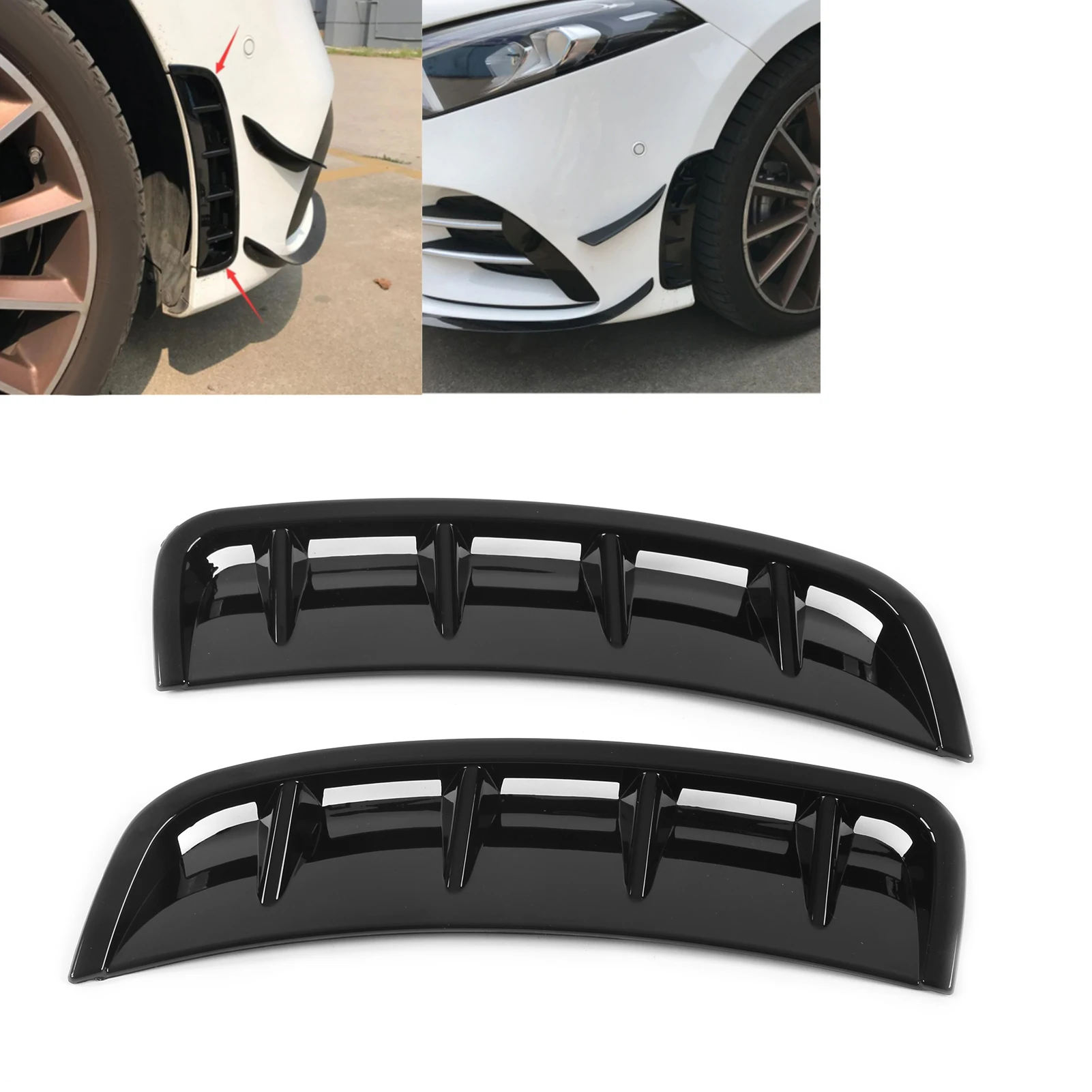 Front Bumper Side Trim Spoiler Replacement for MercedesBenz AClass Hatchback Sedan W177 AMG Line 2018+