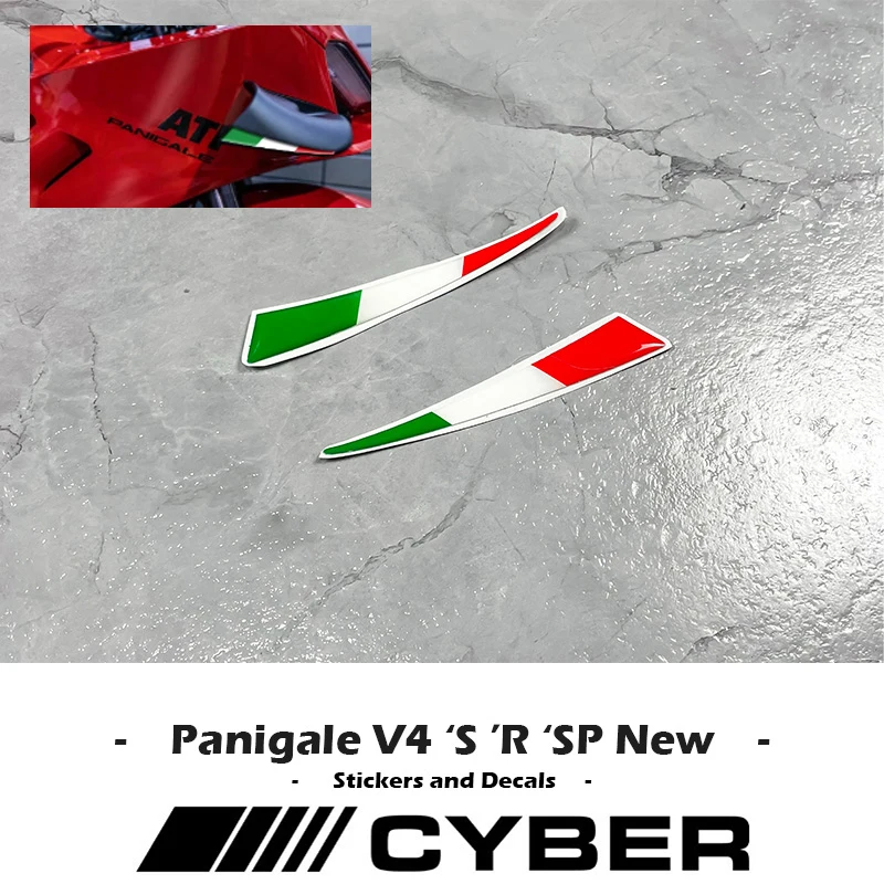 Flags Dreifarbig SBK 3D Flossen For Ducati Panigale V4 V4R V4S V4SP 23-24 3D Fairing Shell Decal Fixed Phoenix Wing Sticker