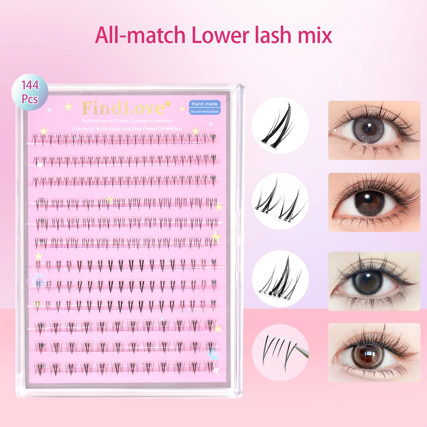 Handmade Big Capacity No Glue Need DIY Lower Lashes Extension Natural All-match Style Can Reusable Easy Remove Lower Lashes