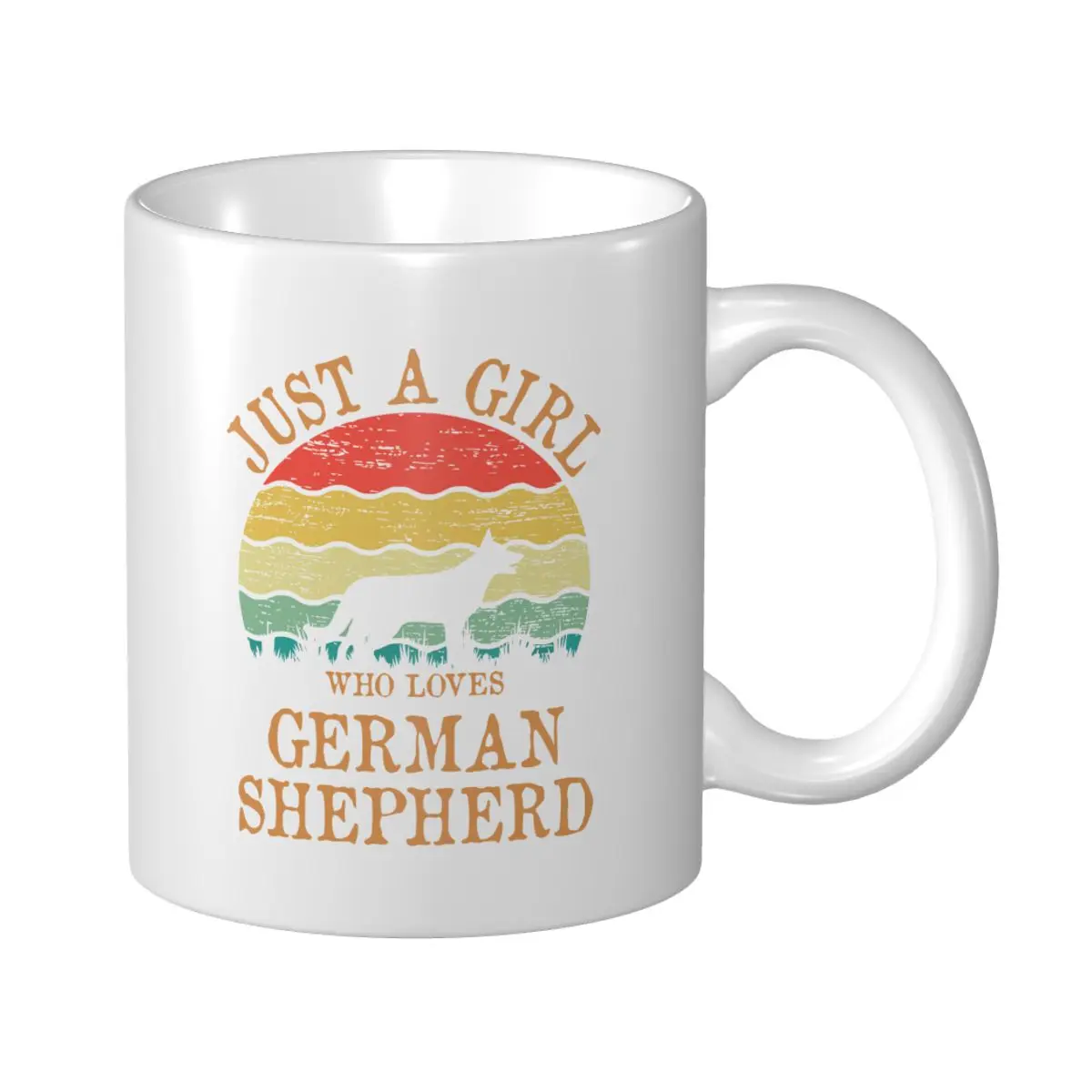 Mark Cup Mug German Shepherd Dogs JUST A GIRL Coffee Mugs Tea Milk Water Cup Travel Mugs For Office Home