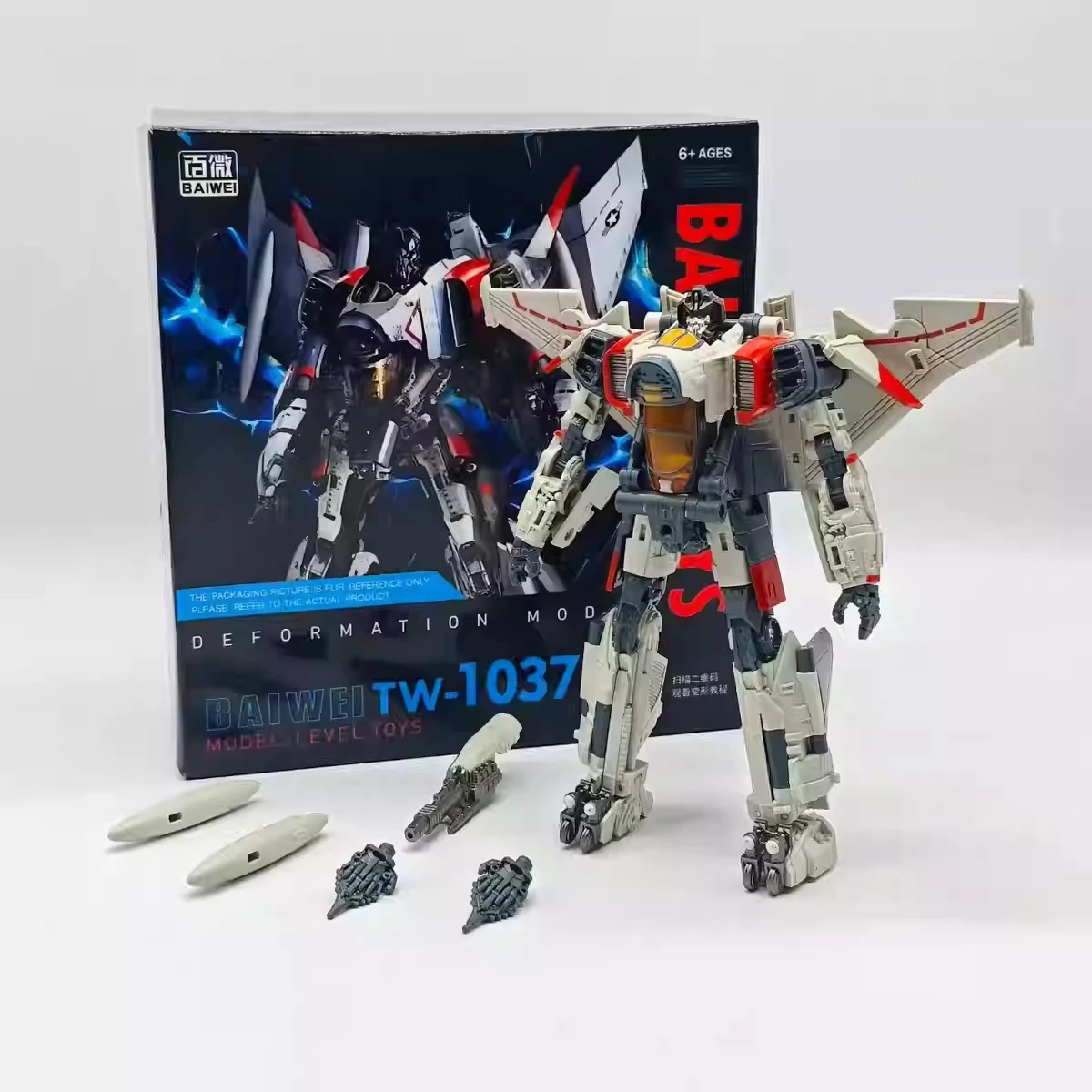 Juguete Transformable BAIWEI TW1037 TW-1037 Blitzwing Serie Movie Studio KO SS65 SS-65 Figura de Acción Robot