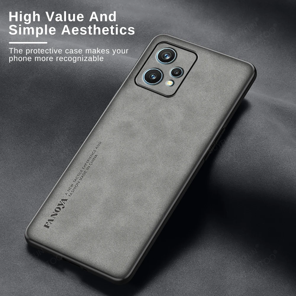 For Realme 9 Pro Plus 5G Lambskin Leather Soft TPU Frame Phone Cover Realmi 9 Pro 5G Realme 9i 4G Camera Protect Fundas Realme9