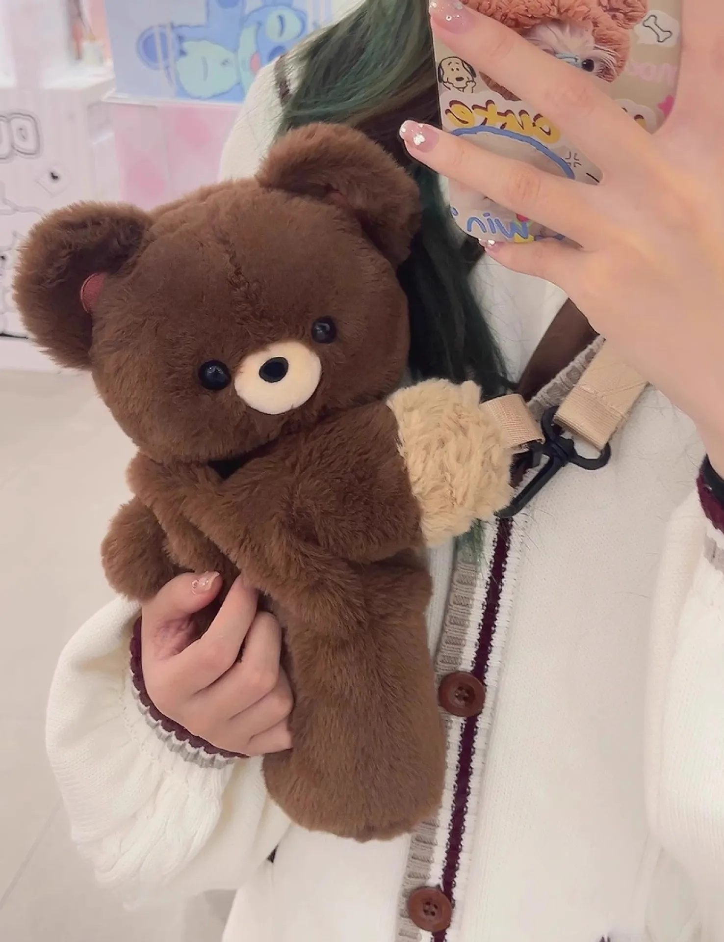 2024 women cute little brown bear shoulder bag girl personality cartoon doll plush backpack