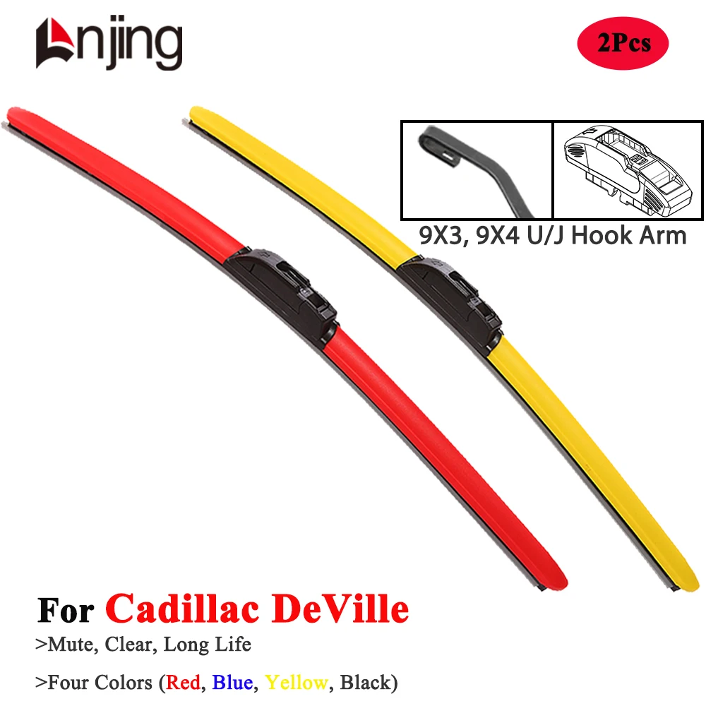 

LNJING Colorful Wiper Blades For Cadillac Deville 1994 1995 1999 2001 2002 2004 2005 Car Accessories Red Blue Replacement Parts