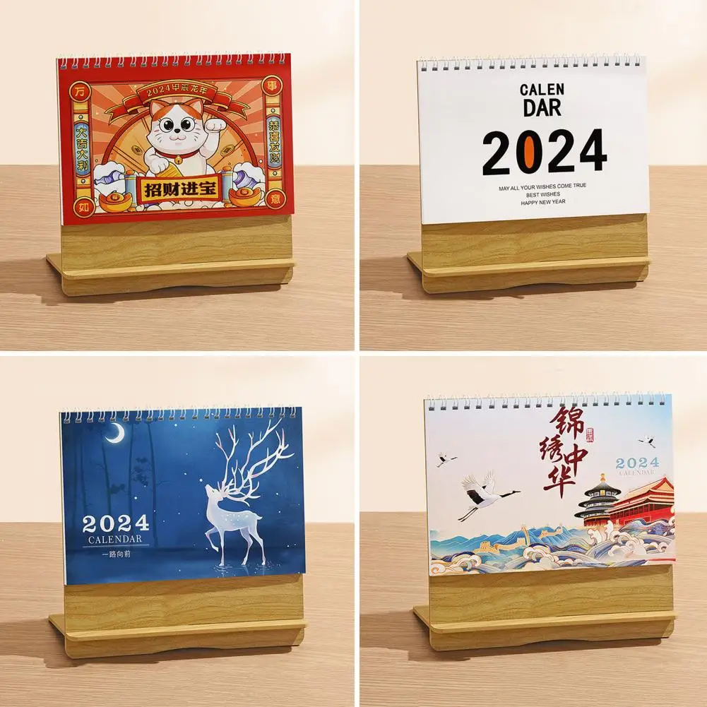 

Compact Desk Calendar Printing Calendar Printing Wooden Desk Calendar Convenient Schedule Tracker for Home Office Kitchen School