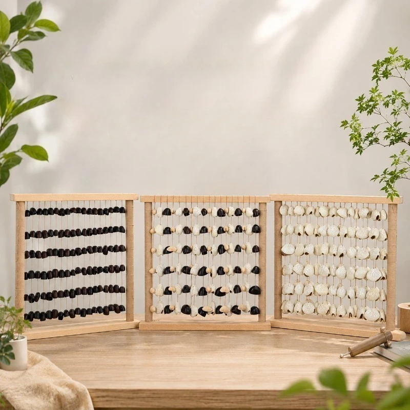 Natural Nut Shell Wind Chime Wooden Frame Sound Healing Desktop Shell Bells Meditation Yoga Wind Chimes Percussion Instruments