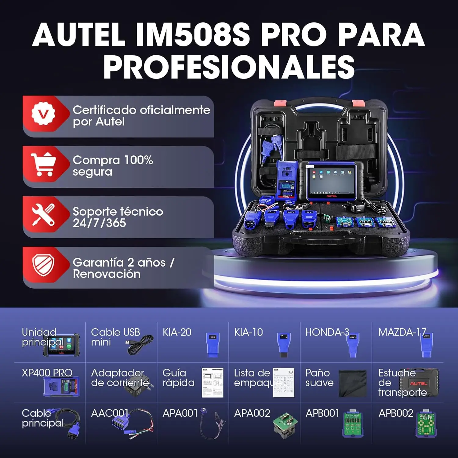 Autel MaxiIM IM508S Pro مع أداة برمجة المفاتيح XP400 Pro IMMO أداة الماسح الضوئي التشخيصي ثنائية الاتجاه تحديث مجاني لمدة عامين