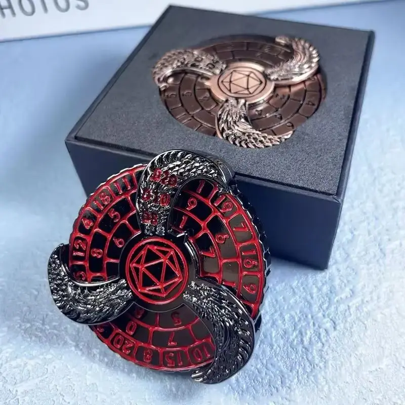 

Вращающаяся рулетка, компас, гироскопические кости на кончике пальца, 7-в-1, металлические для подземелий и драконов, RGP, подарочная настольная игра, вращающиеся игральные кости DND