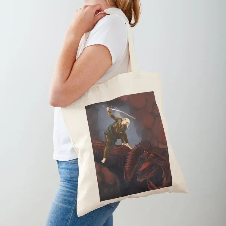 

Glorfindel and the Balrog Tote Bag ecological bags shopping trolley bag canvas shopping bag Big women